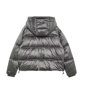 Chaqueta Corta Acolchada de Invierno para Mujer, Personalizable, de Alta Calidad, con Capucha, Cierre de Cremallera, Impermeable, Cómoda, para Uso Diario y al Aire Libre - Product Image 2