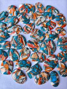 พลอยทองแดงเคลือบแร่เทอร์ควอยซ์คุณภาพสูงเกรด AAA สำหรับทำเครื่องประดับจากอินเดีย - Product Image 2