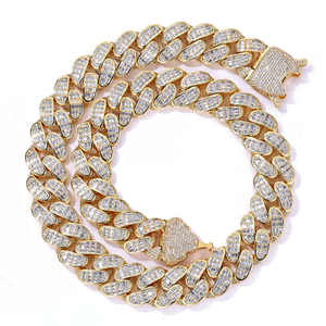 Pulsera de Cadena Cubana de Moissanita y Oro 925, Pasa el Test de Diamantes, para Bodas y Compromisos, Joyería Estilo Hip Hop - Product Image 3