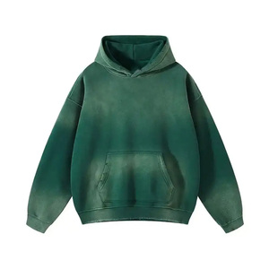 Best Streetwear Solid Winter 100% Organic Cotton Fleece Acid Wash Distressed Custom Design <b>Pullover</b> <b>Men</b> Hoodie Eco-Friendly - Product Image 3
