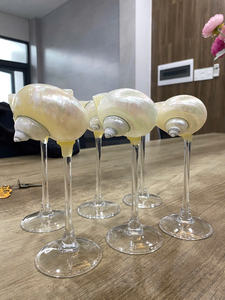 Verres à vin coquillage Coquillage marin exotique du Vietnam pour accents de table à la maison ou usage d'accueil - Product Image 4