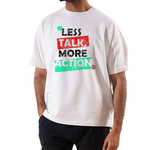 Camiseta de algodón Premium de alta calidad al por mayor para hombres, camiseta informal de Fitness de gran tamaño para tripulación pesada, ropa para niños - Product Image 1