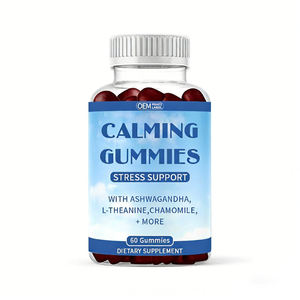 Complément Anti-<span class=keywords><strong>Stress</strong></span> | Gommes Calmantes et Sommeil 5-en-1 avec Théanine, Ashwagandha, GABA, Camomille et Mélisse - Product Image 1