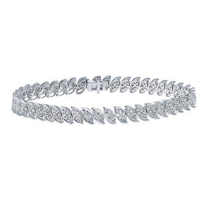 Mejor Precio al por Mayor para Pulsera de Tenis con Diamantes Reales de 2.00TCW, Oro Blanco, 7 Pulgadas, Diseño Elegante con Incrustaciones, para Mujeres y Niñas - Product Image 1