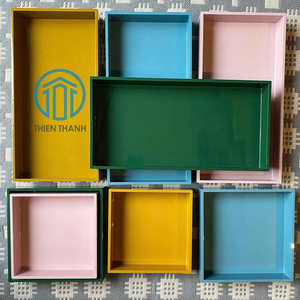 Best Quality Custom Shape/Color/Logo Accept Customization Coffee Breakfast Served On <b>Wooden</b> Trays Plates Top With Handle Tray - Product Image 5