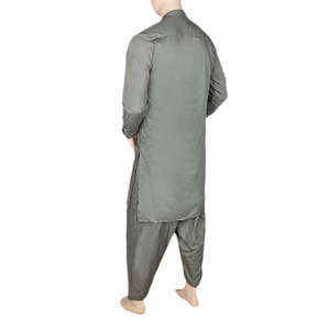 Shalwar Kameez brodé à col bandoulière pour homme - Vert - Product Image 5