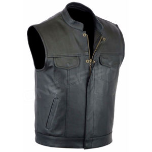 Dernière mode veste en cuir personnalisée véritablement fabriquée à la main veste en cuir véritable sans manches pour hommes veste en tissu tricoté - Product Image 4
