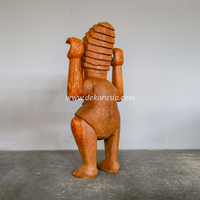 Statues Totem Tiki en Bois de Coco Sculpté à la Main, Art Déco, Sculpture en Bois Écologique pour la Décoration Intérieure et Extérieure du Jardin