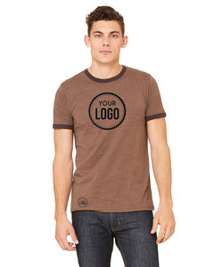 เสื้อกีฬาคอกลมผ้าโพลีเอสเตอร์/ ผ้าฝ้ายเสื้อ50/50ออกแบบโลโก้ได้ตามต้องการเสื้อยืดคอกลมเสื้อยืดเปล่าริงเกอร์ - Product Image 3