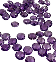Eye Clean Brésil Améthyste Forme Ronde Briolette Coupe Pierres Précieuses À Facettes En Vrac Améthyste Briolette Perles Mince Plaque Chauffante Pierres Coupées