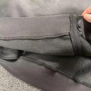 Tissu lourd 100% coton couleur unie Kanye West saison 6 sweat à capuche zippé hommes femmes 1:1 meilleure qualité lâche gris Anti-rétrécissement - Product Image 4