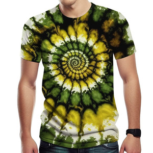 Mejor diseño de los hombres Tie Dye Camiseta 100% algodón hecho Color sólido transpirable peso ligero manga corta Camisetas de los hombres para la venta - Product Image 1