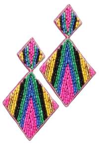 Boucles d'oreilles en perles faites à la main de luxe, bijoux bohèmes tendance pour femmes et filles à prix avantageux - Product Image 3