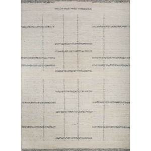 Alfombras de Lana Tejidas a Mano Contour Ivory 9x12 Rectangulares Geométricas Jacquard de Algodón Orgánico y Yute para Uso Doméstico con Pelo de Alta Densidad - Product Image 1