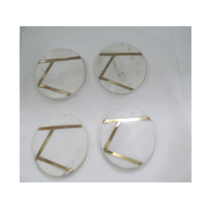 Sous-verres en marbre naturel de qualité supérieure faits à la main en pierre ronde accessoire de verres Durable élégant Table basse de salle à manger élégant cadeau moderne - Product Image 6