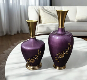 Vase à fleurs en métal design vintage moderne Décoration de table faite à la main pour les mariages ou les arrangements floraux Prix - Product Image 2