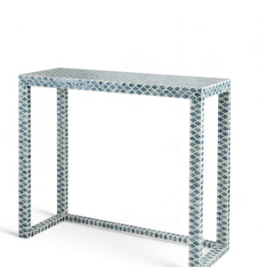 Mesa Consola Hecha a Mano con Incrustaciones de Nácar, Mueble Elegante con Incrustaciones de Concha para Interiores Clásicos - Product Image 1