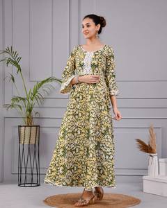 Vestido Amarillo Hari Tara de Algodón para Mujer, Cómodo para Uso Diario y Casual al Mejor Precio - Product Image 5