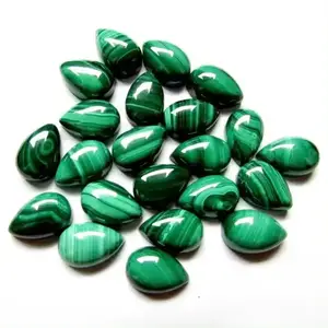 5x8mm Natural Malachite Smooth Pear Loose Calibrated Cabochons Supplier Buy Online Now At Wholesale Best Factory Price Gemstones
