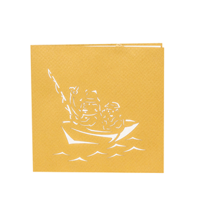 Carte pop-up 3D Bateau de pêche Père et fils Carte pop-up faite à la main 3D et enveloppe Cartes de vœux 3D pour la fête des pères Cartes 3D pop-up - Product Image 1