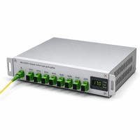 Mini amplificateur optique EDFA 1550nm 8 ports 16dBm à fibre dopée à l'erbium, faible bruit pour réseau OLT CATV FTTH