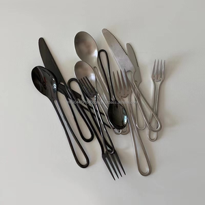 Juego de Cubiertos de acero inoxidable con Diseño de Contorno elegante, vajilla de boda moderna de lujo, vajilla de madera, disponibilidad al por mayor - Product Image 2