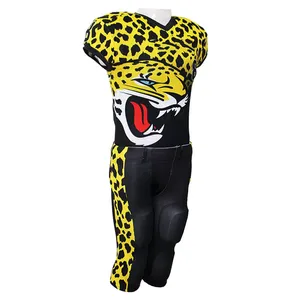Ensembles d'uniformes de football américain personnalisés pour hommes-Polyester/coton à manches courtes respirant de haute qualité à vendre - Product Image 5