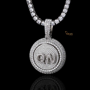 Lujo 925 Plata chapado en oro blanco Moissanite GRA certificado Iced Out Hip Hop declaración colgante collar personalizado Bling regalo hombres - Product Image 3