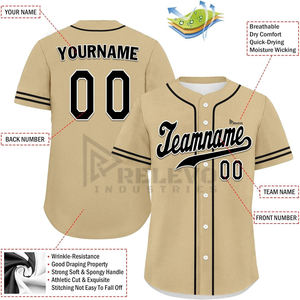 Impression de logo personnalisé, impression par sublimation, impression DTG, faible MOQ, logo personnalisé imprimé en 3D, maillot de baseball confortable pour jeunes, blanc - Product Image 5