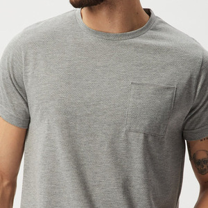 T-shirt gris à col rond et poche T-shirt à manches courtes et col rond Plus Size Homme Graphic Design Microfiber Tee Shirts - Product Image 5