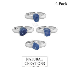 Anillo de Plata de Ley 925 con Acabado de Alta Calidad, Engaste de Bisel Único, Zafiro Azul Natural, Formas Naturales, Estilo Clásico, Anillo de Energía Positiva - Product Image 2