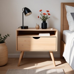 โต๊ะข้างทำจากไม้แบบเรียบง่ายของตกแต่งบ้านโต๊ะกาแฟทำจากไม้ยึดได้สินค้ามาใหม่ - Product Image 2