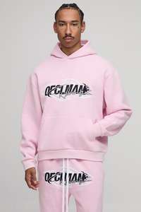 New Fashion Oversized <b>Pink</b> Pullover <b>Hoodie</b> Jogger Sweatsuit Set 100% Cotton High Quality Two-Piece Tracksuits Printing Solid - Product Image 6