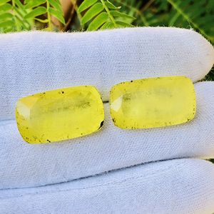 Zafiro amarillo natural doblete cuarzo forma de cojín piedra de corte piedras preciosas sueltas tamaño calibrado para hacer joyas con lote grande - Product Image 6