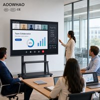 Tableau blanc interactif sans fil OEM ODM 55-110 pouces 4K UHD à faible lumière bleue avec écran tactile 20 points pour conférences d'entreprise