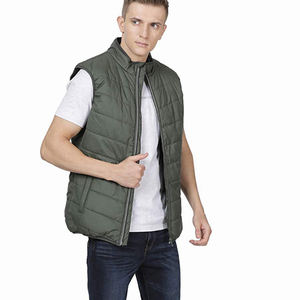 Chaleco Acolchado de Cuero Unisex Transpirable de Alta Calidad con Cremallera, Ropa de Abrigo de Invierno para Hombre, Informal, OEM Personalizable - Product Image 3