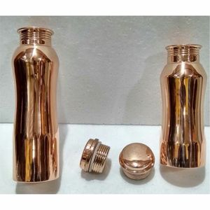 Botella de Agua de Cobre Puro, Hermética, Ecológica, Segura para Hervir Agua, con Agarre Ergonómico, Beneficios Ayurvédicos para la Salud, Corte de Diamante sin Uniones - Product Image 4