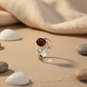 Anillo de Plata 925 para Mujer con Piedra Preciosa de Cornalina, Elegante Joya para Regalo - Product Image 3