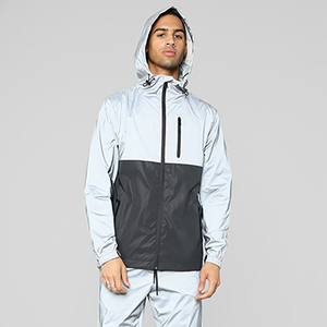 Ensemble deux pièces personnalisé de haute qualité pour homme, en polaire respirante et nylon, avec fermeture éclair, coupe-vent épais, décontracté et uni - Product Image 4