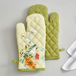 Gants de four matelassés en coton au design moderne pour la cuisson et la sécurité culinaire, fabriqués en Inde - Product Image 3