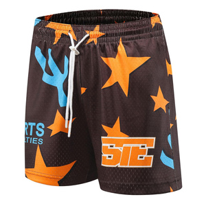 Pantalones cortos de poliéster de alta calidad para hombre al por mayor, pantalones cortos de baloncesto de malla personalizados con características transpirables - Product Image 3