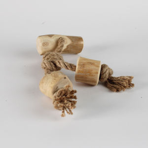 Pet Supply Coffee Wood Triple Tug Chew <b>Toy</b> Made from Natural Coffee Wood & Coconut Rope, Builds Jaw Strength & Reduces Stress - Product Image 2