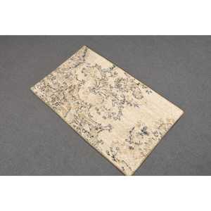 Alfombra turca de 1.6x2.7 pies, alfombra vintage marrón con lunares de lana - Product Image 1