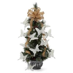 4 White Butterfly Christmas Ball & <b>Tree</b> Ornaments Decor - Product Image 1