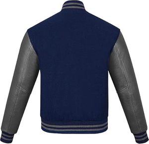 แจ็กเก็ตทีมเบสบอลสำหรับผู้ชายเสื้อแจ็คเก็ตผ้าฝ้ายผสมตัวอักษร2025 100% OEM ใหม่ - Product Image 3