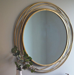 High Quality Decorative Stainless Steel Metal <b>Framed</b> Round Gold Wall Mirror with Convex Mirror Decoration - Product Image 4