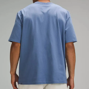 Haute qualité 100% coton imprimé Logo couleur unie printemps/été T-Shirt pour hommes avec anti-boulochage coupe régulière personnalisation complète - Product Image 5