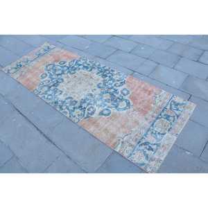 Vintage Rug, 2.7x7.8 ft <b>Runner</b> Rug, Blue <b>Red</b> Wool Rug - Product Image 2