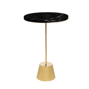 Table à café décorative en métal, en fer forgé, pour meubles de salon, miroir rond en verre trempé, Table à café - Product Image 2