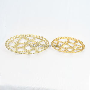 ถาดเสิร์ฟโลหะเงินสําเร็จรูปตกแต่งผลไม้ถาดเสิร์ฟอลูมิเนียมคุณภาพสูงถาดช็อคโกแลตพร้อมชุด 2 ชิ้น - Product Image 3